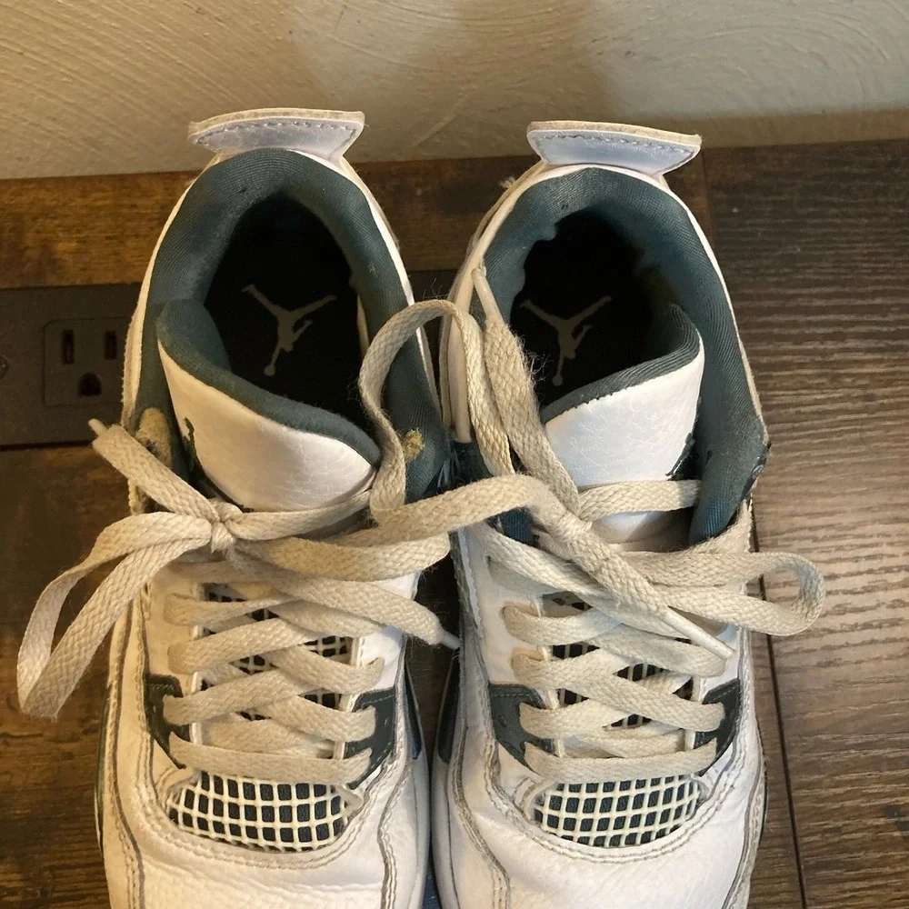 Air‎ Jordan 4 Retro Oxidized Green GS 1Y White BQ7669-103 Youth Sneakers